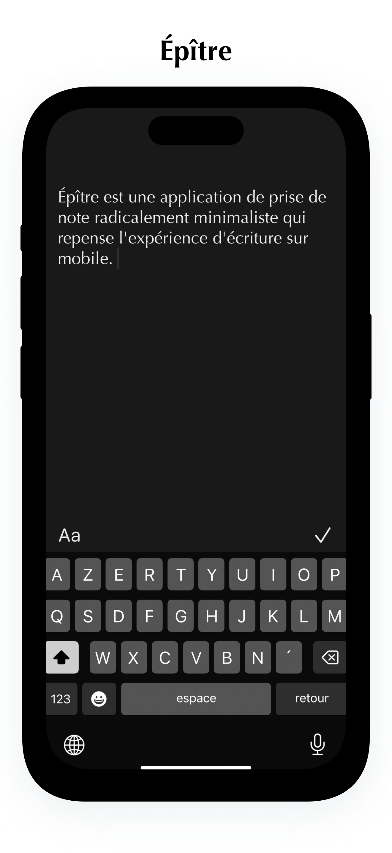 Épitre — écriture en mode sombre