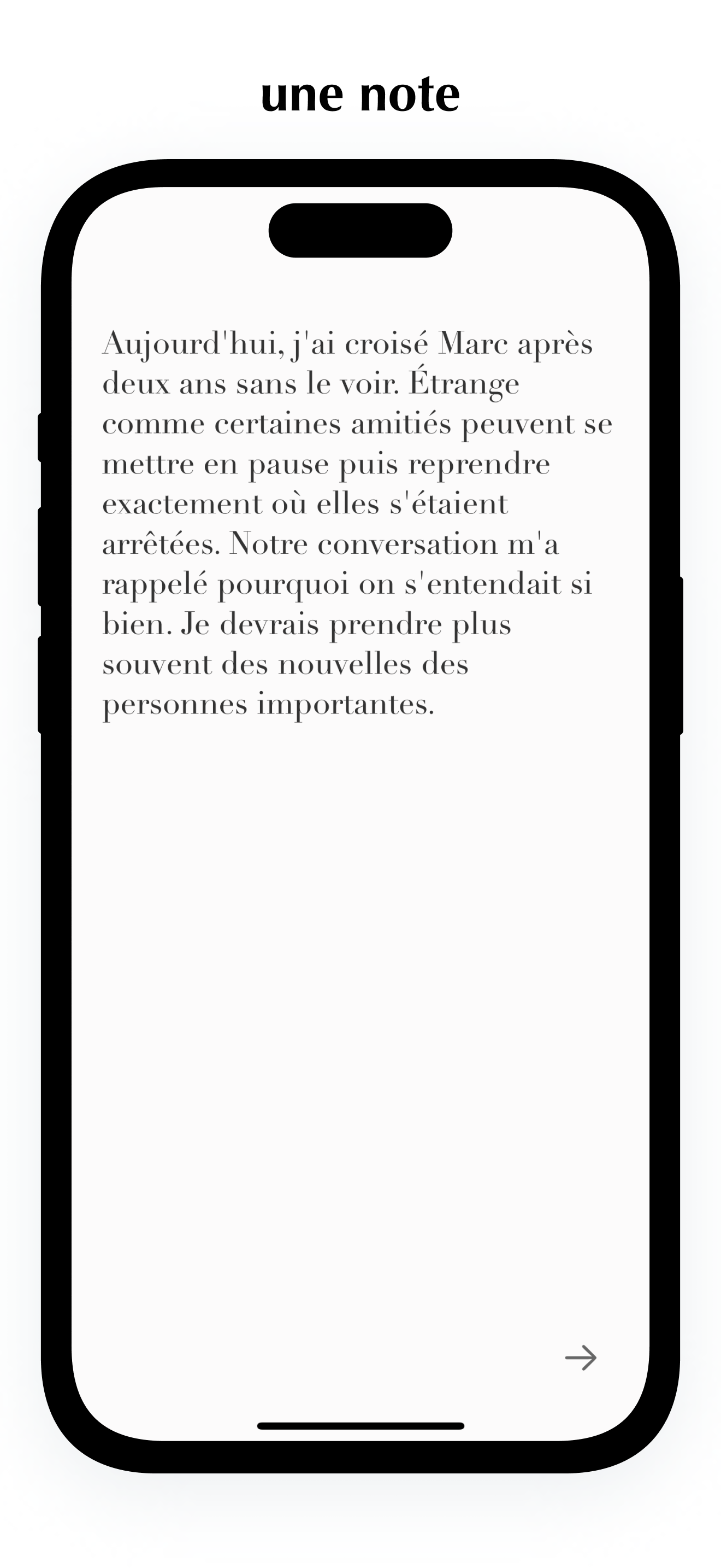 Épitre — une note en mode clair