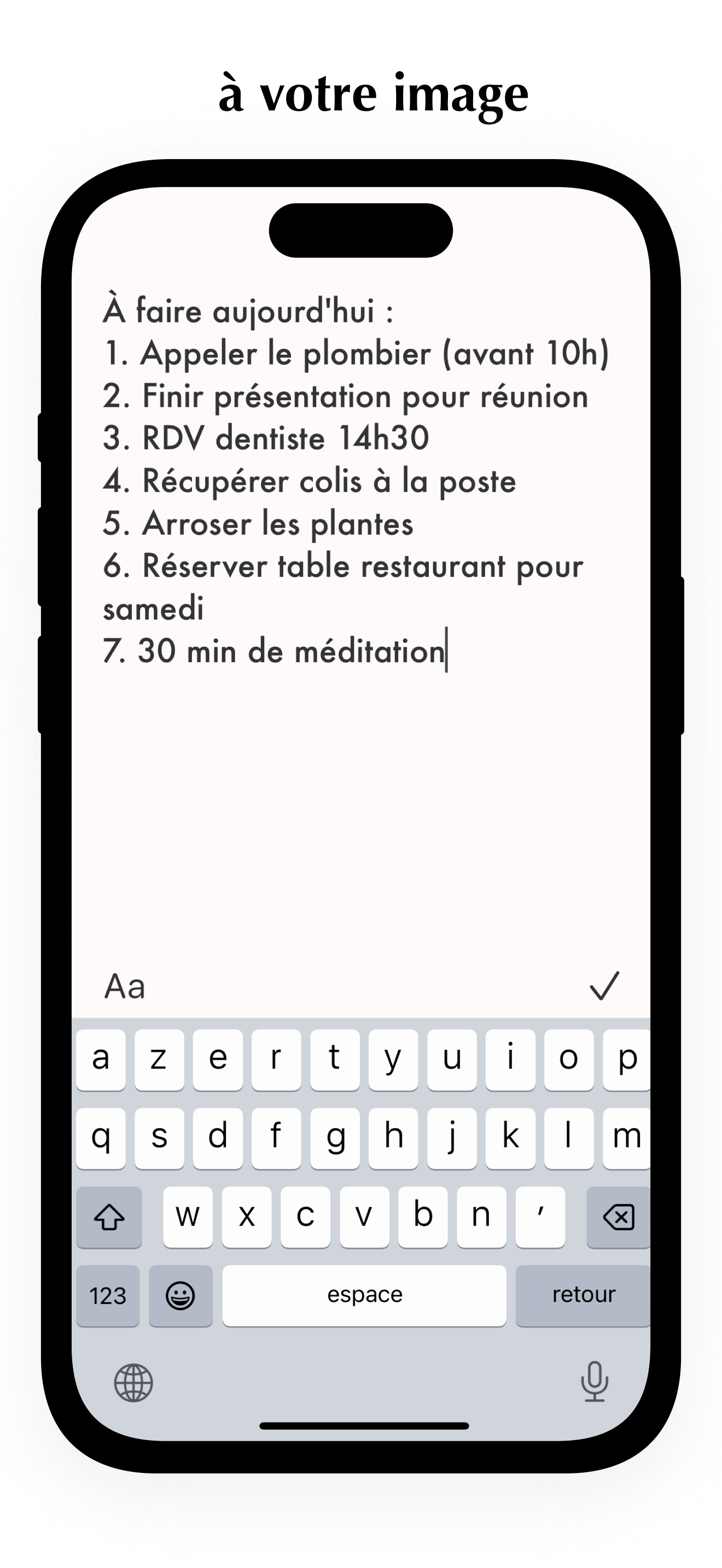 Épitre — liste de tâches en mode clair